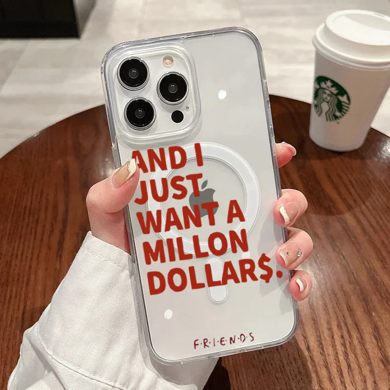 Phone Case Clear - Casing Kutipan Abstrak Fashion untuk iPhone