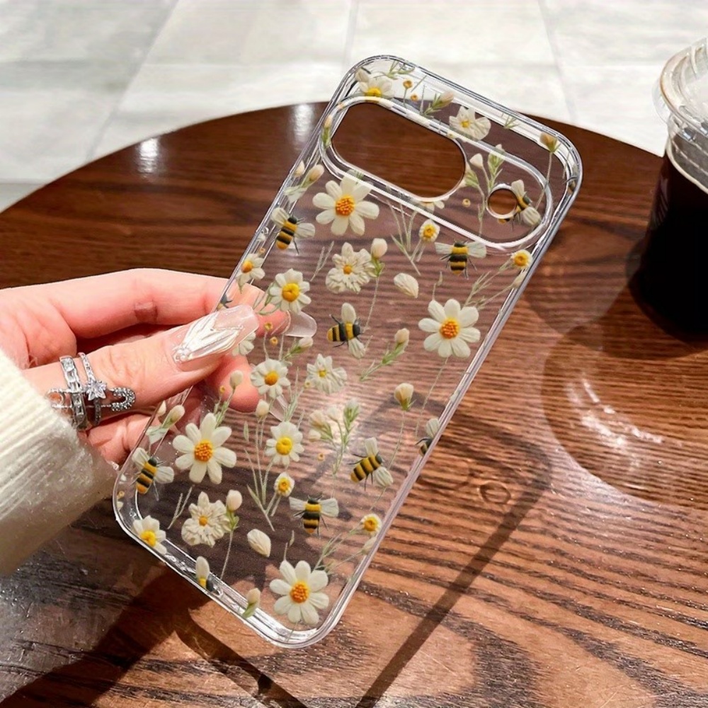 Phone Case Clear - Casing Ponsel Bening Lembut Pola Bunga